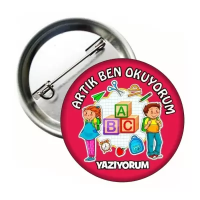 Artık ben okuyorum yazıyorum Yaka Rozeti - 10 Adet