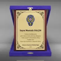 Kadife Kutulu Ahşap Plaket Model 3
